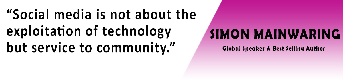 Quote on Social Media and the Community by Simon Mainwaring