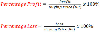 Calculating Percentage Profit and Percentage Loss