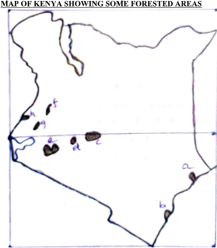 Forest Reserves in Kenyan Map